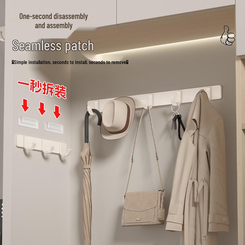 Milky White No-Drill Adhesive Over-the-Door Towel & Clothes Hook