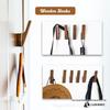 Wooden Wall Hooks for Hats, Backpacks, Jackets, Coats, and Bathroom Storage