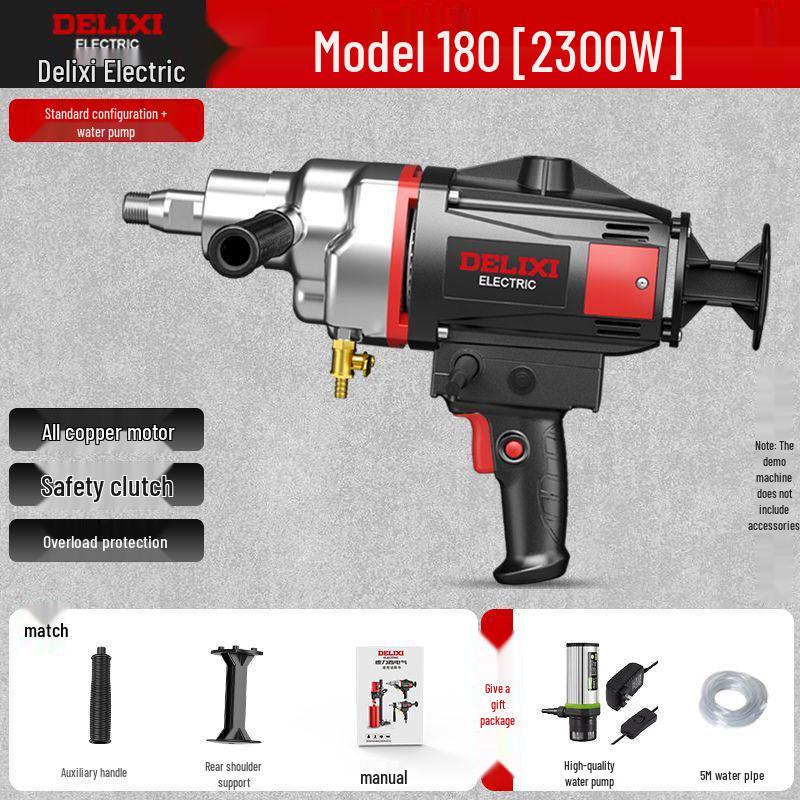 DELIXI Handheld High-Power Core Drill for Air Conditioner and Range Hood Wall Openings, Lightweight Modified Drill.