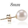PAVOI 14K Gold Plated 925 Sterling Silver Round Stud White Simulated Shell Pearl Earrings