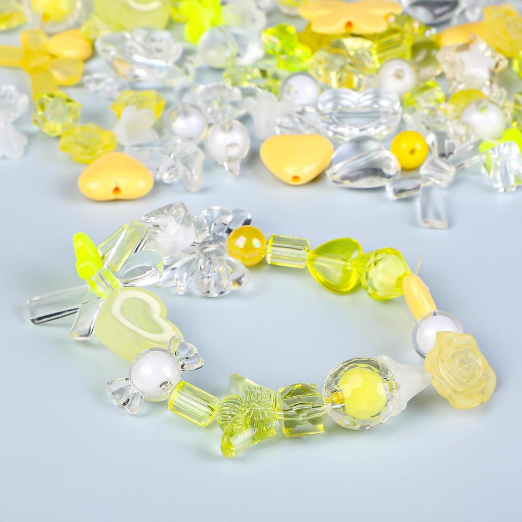 Colorful Acrylic Beads Set for DIY Crafts: Children’s Headwear & Phone Chain Kit