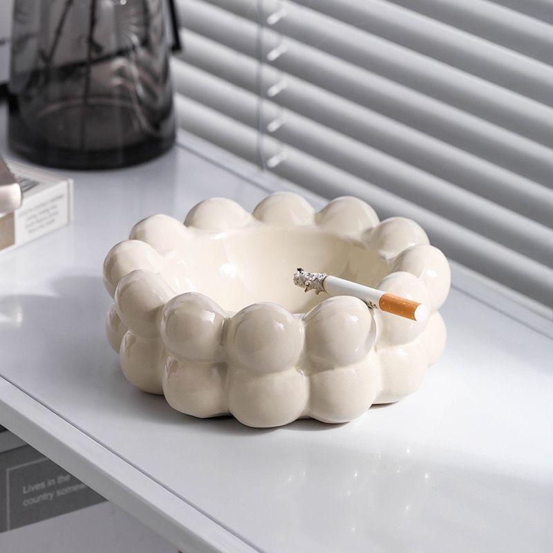 Creative Ceramic Ash Tray Bubble Ball Circle Ashtray Office Table Smoking Accessories for Weed Ashtrays Ornament Household