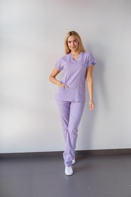 Two Piece Set Medical Scrubs Unisex Doctor Nursing Uniform Set Medical Uniform Surgical Suit Tops+Pants V-neck Short Sleeved Thin Tericoton Fabric
