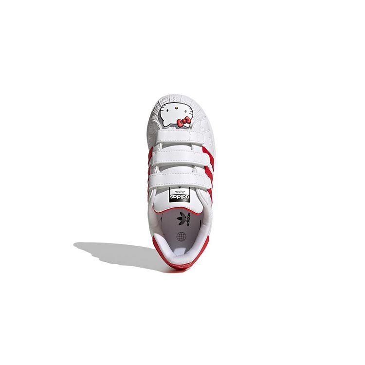 Adidas Hello Kitty x Superstar J Celoplošné embosované mašle Dětské tenisky Bílá Oblačně bílá Živě červená GV8865