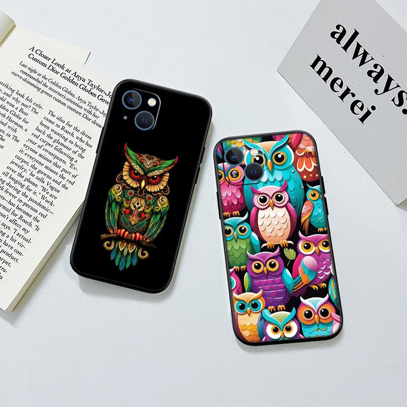 RP13 Cartoon Art Owl Phone Case for Samsung Galaxy S20 S21 S22 Ultra FE + Plus A21S A22 A24 A25 A26 A30 A30S A31