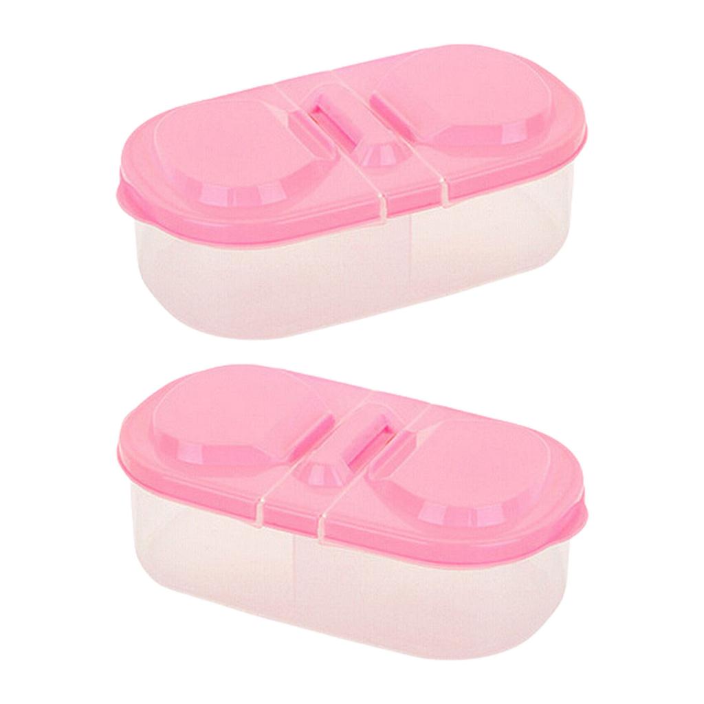 Dual Compartment Kids Snack Container BPA Free Plastic Storage Box With Transparent Lid Leakproof Design For Travel And Home Use
