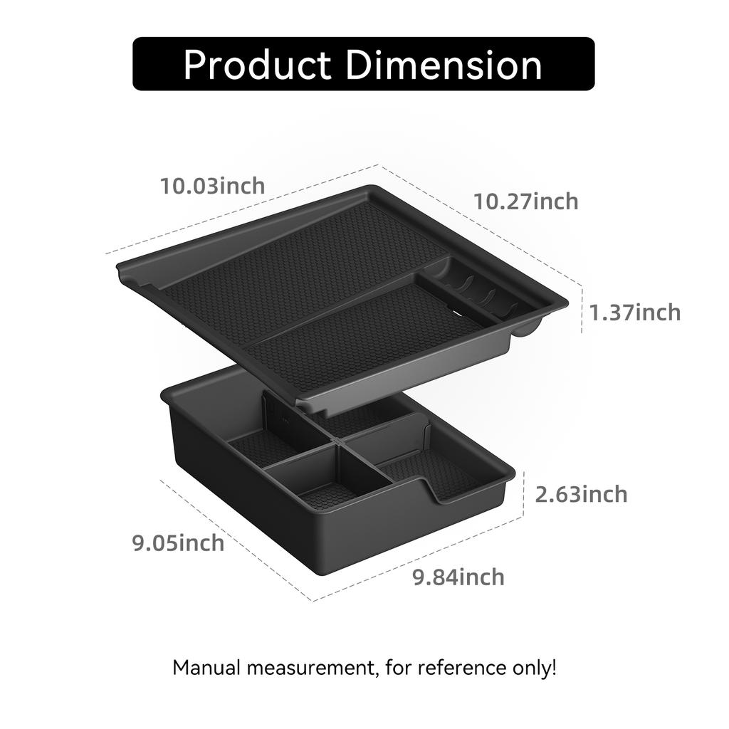 For Chevy Silverado EV 2025-2026 Center Console Storage Box Tray Double-layer Organizer Interior Accessories Tidying ABS 2PCS