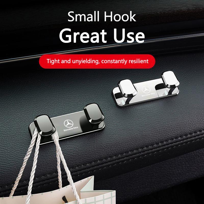 QOK3   Car Metal Multi-Function Hook Adhesive Mount Front Seat Organizer For Mercedes Benz AMG W205 W204 W203 W111 W168 W213 W210 W222