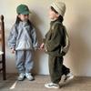 Winter Children Polar Fleece Sweatshirt Set Boys Girls Plus Velvet Thick Warm Suit Kids Casual Sports Outfits