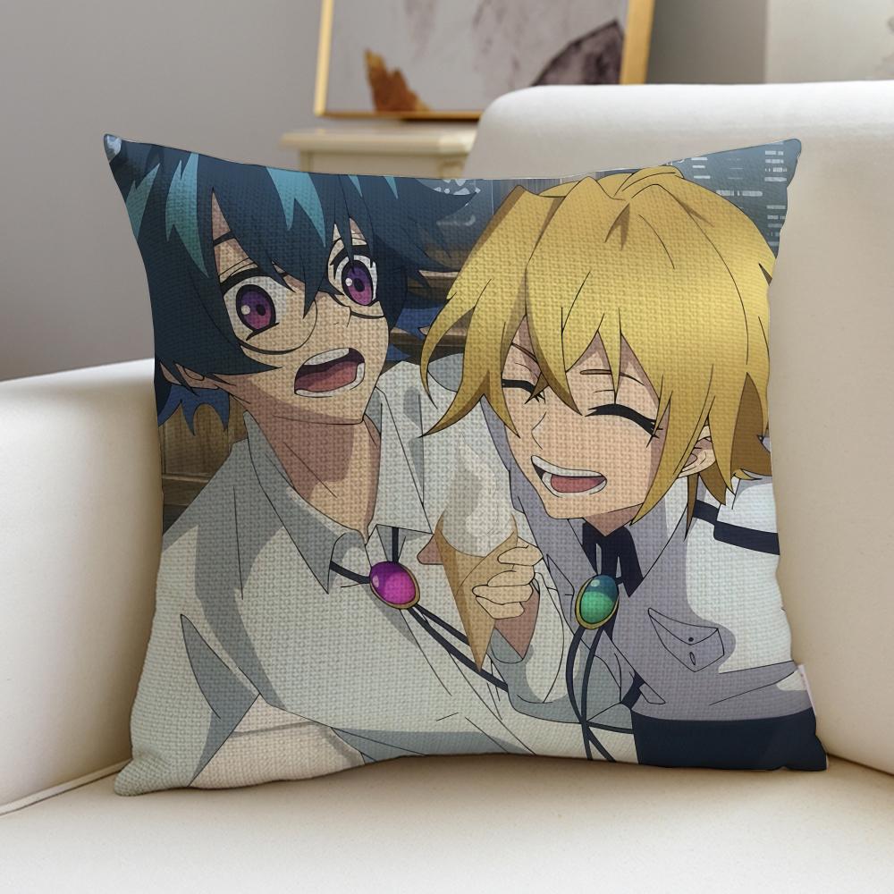 

Wistoria Wand and SwordS Cushion Cover Breathable and skinfriendly linen pillowcase square removable and washable cushion 30X30cm