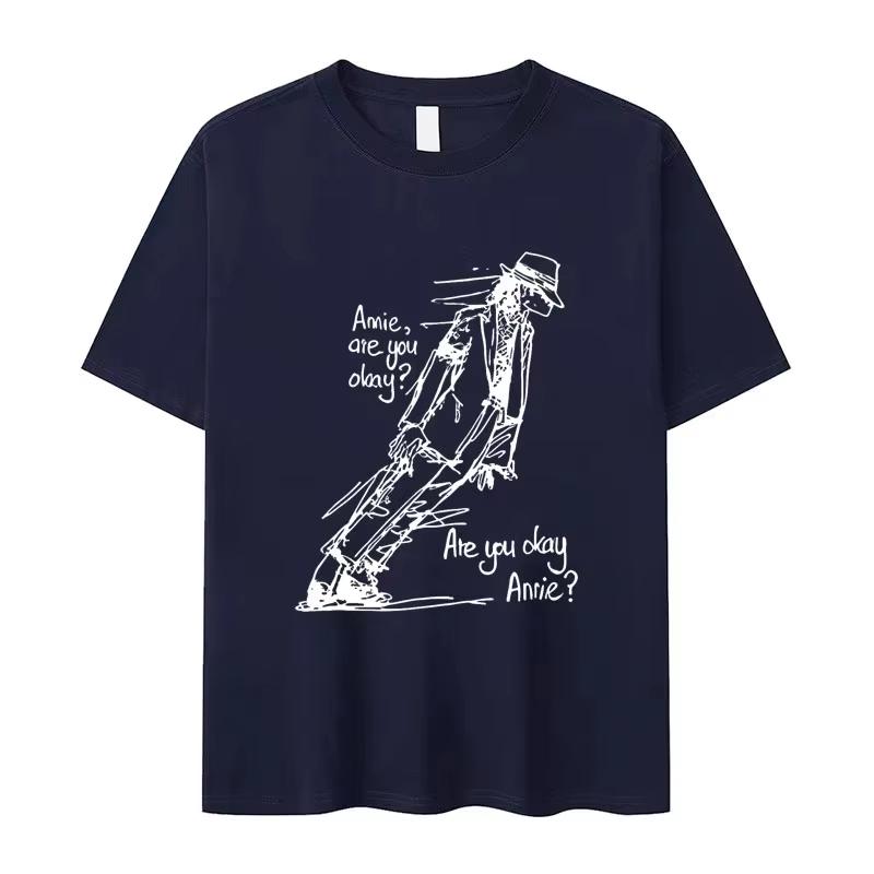 2026 Neues Klassisches Michael Jackson Are You Okay Print Punk Rock Mode Kurzarm T-Shirt Unisex Kleidung Damen Sommer T-Shirt