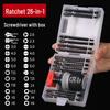 Compact Double-Headed Stubby Ratchet Screwdriver with Phillips & Slotted Bits - Telescopic, Labor-Saving, Forward/Reverse Function