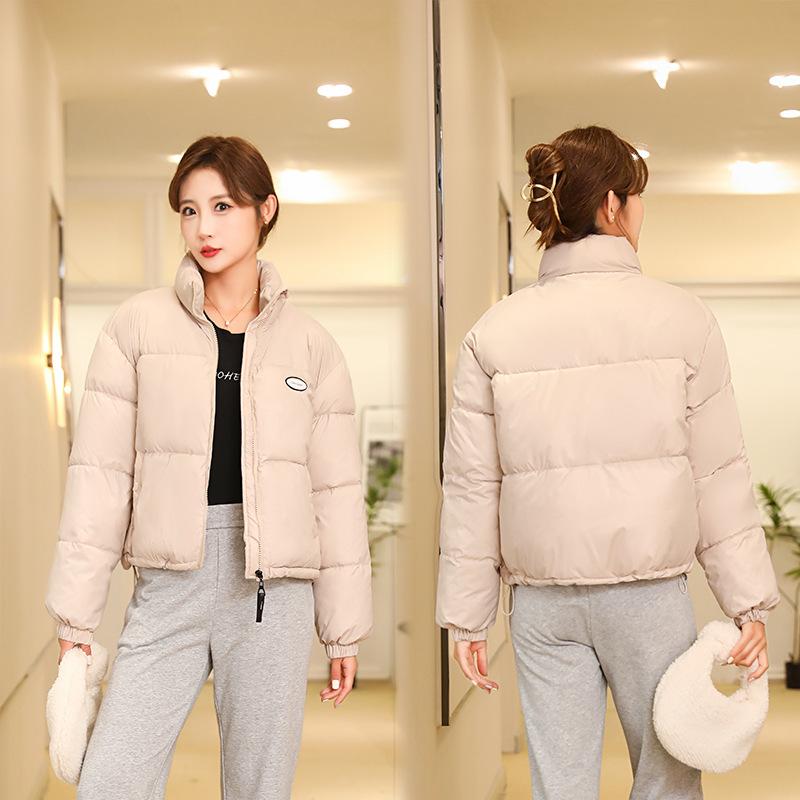 Student American retro stand-up collar cotton-padded jacket autumn and winter new casual loose cotton clothes bread clothes women