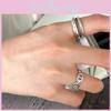 Trendy Korean Style Minimalist Twisted Double Layer Ring For Women With Vintage Charm