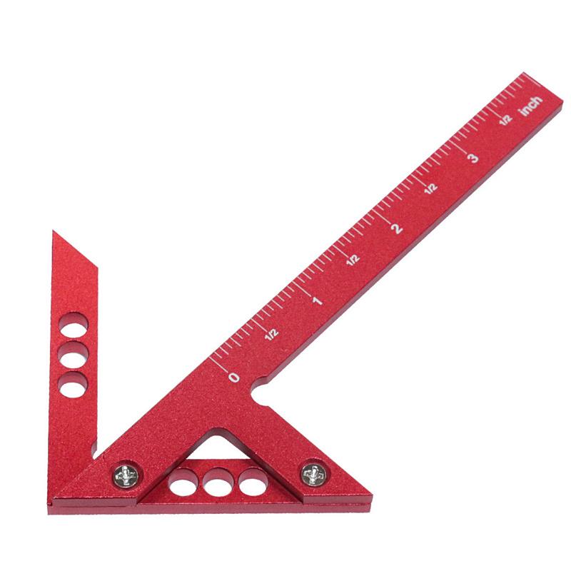 1pc Aluminum Alloy Center Finder Line Gauge 45/ 90 Degree Marking Ruler Woodworking Square Center Scribe Ruler Measuring Tools