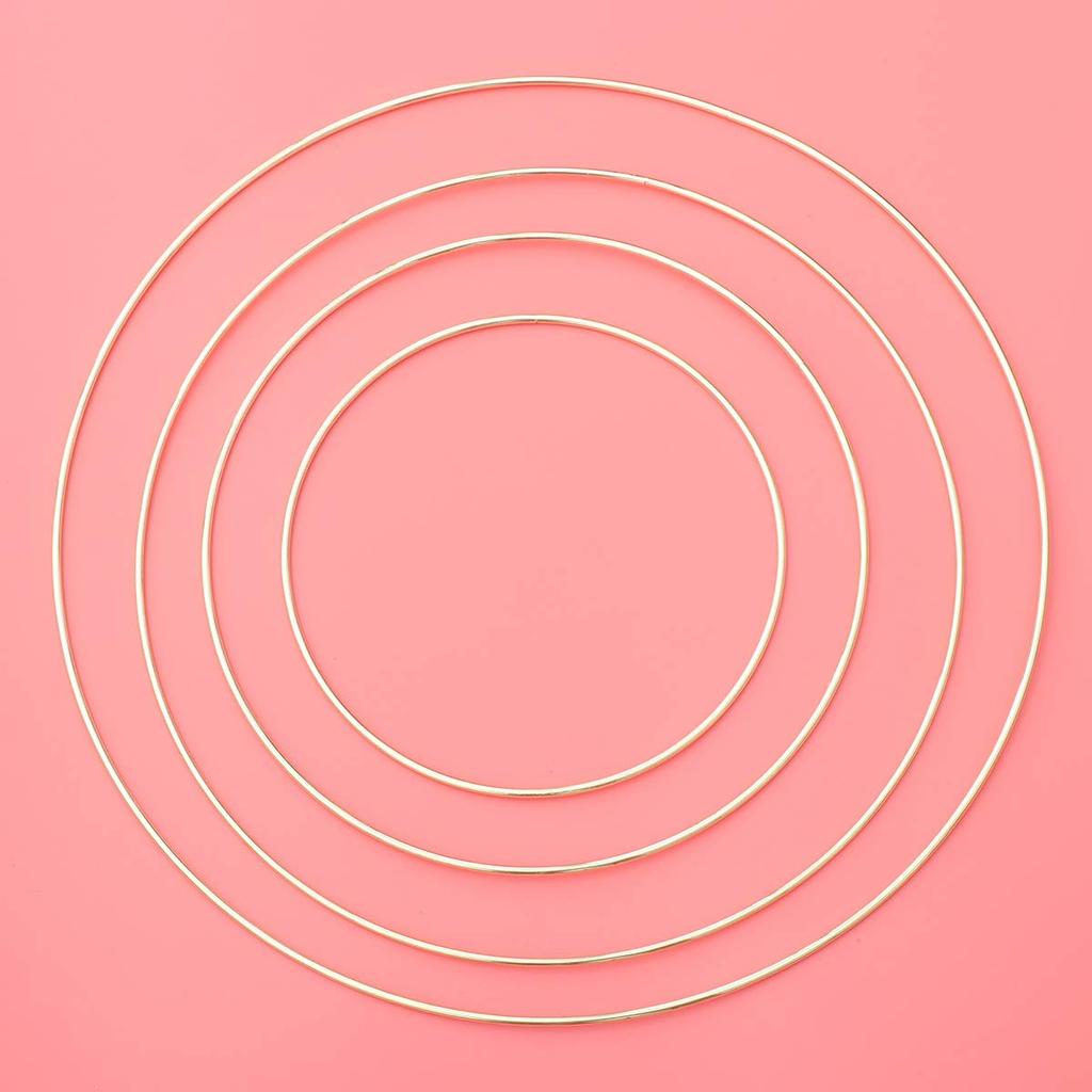 iplusmile Dream Catcher Rings, Set of 4, 12-inch Metal Hoops, Durable and Smooth Surface for DIY Crafts and Home Decoration