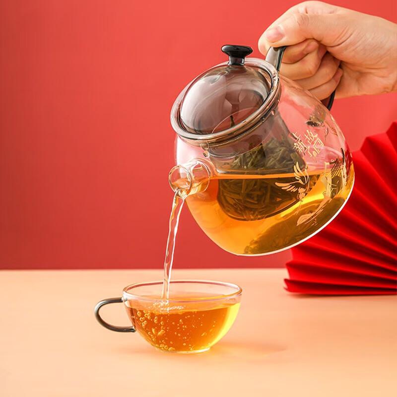 Forbidden City Mountains and Rivers Glass Tea Set