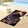 Glowing pumpkins whispering mystery Print beach towel, quick drying, suitable for travel, outdoor sports, jogging, the beach and swimming, gift