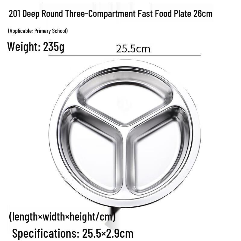 

304 Stainless Steel Divided Canteen Plate