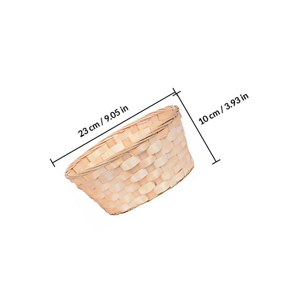 3Pcs Premium Bamboo Storage Baskets Handcrafted Woven Fruit Baskets Multi Purpose Storage Holder for Home Restaurant Ktv Room