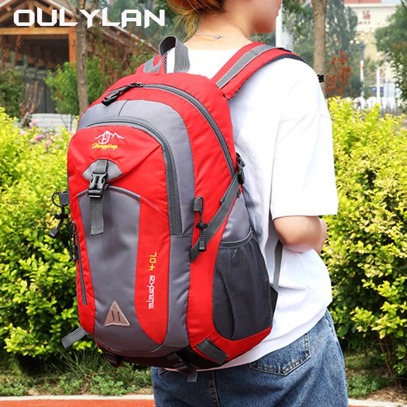 Nylon Waterproof Backpack Outdoor Mountaineering Hiking Bag 40L Men's Women's Large Capacity Leisure Sports Bag Travel Backpacks