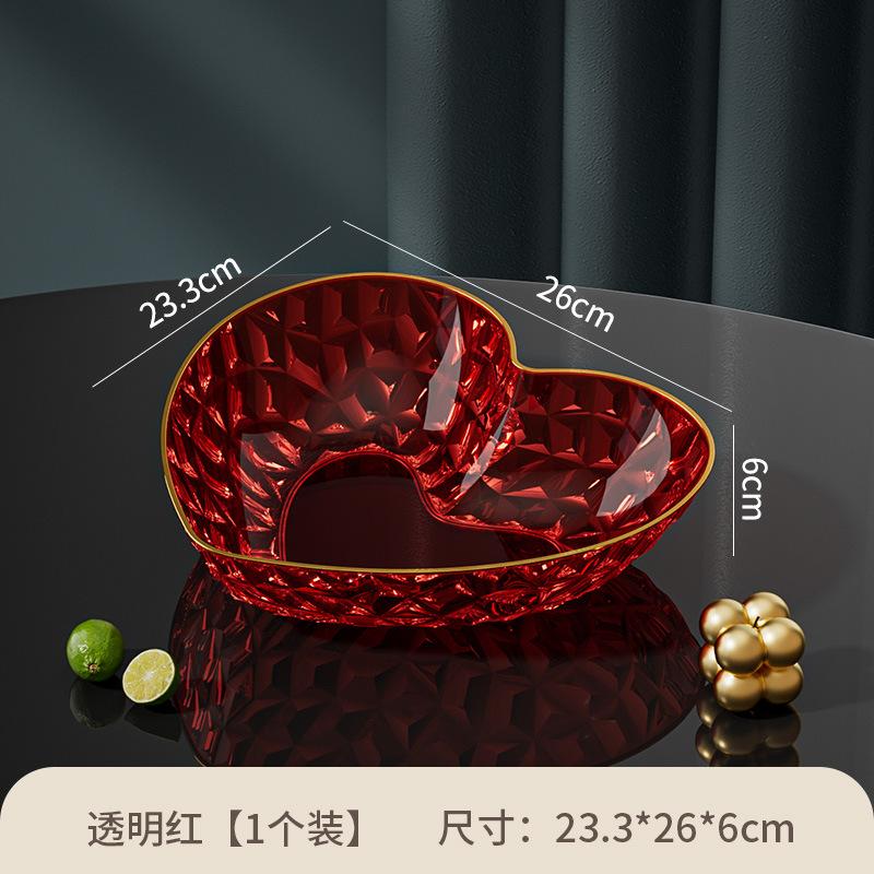 Love Bar Fruit Plate Light Luxury Phnom Penh Diamond Pattern Household Living Room Coffee Table Salad Plate Snack Plate