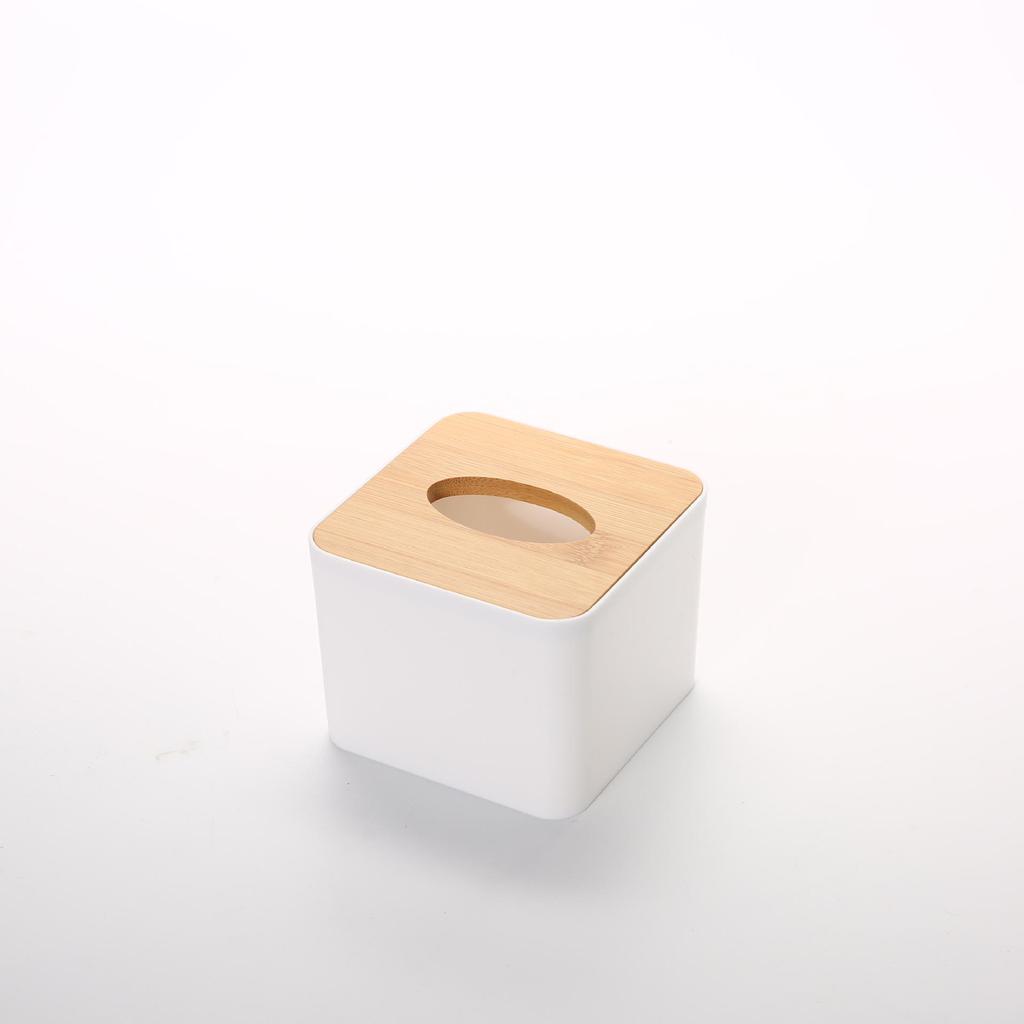 Bamboo Tissue Box with Print Logo and Wooden Lid - Luxury Gift and Storage Solution