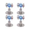 Round Base Pipe Support Bracket 4 Pack with Height Adjustment, Rubber Lined Grip and Stainless Hardware for Repairs