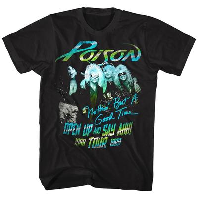 Poison Open Up & Say Ahh Album Tour 1988 Men's T Shirt Rock Band Art Music Merch