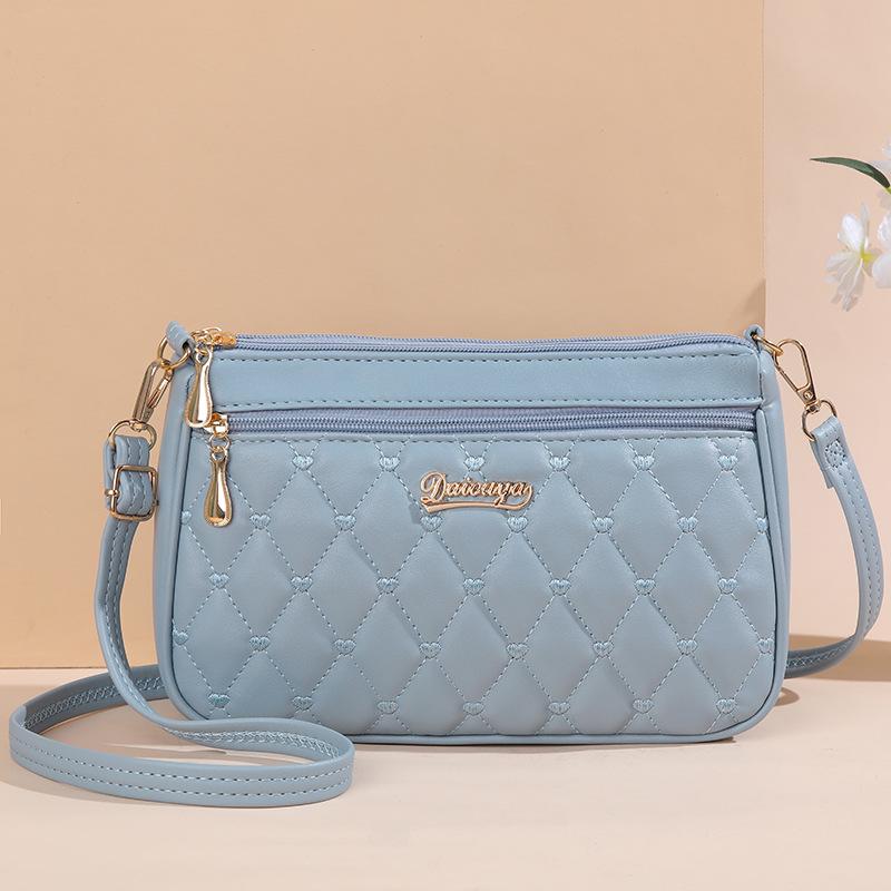New summer simple fashion solid color embroidered messenger bag tide