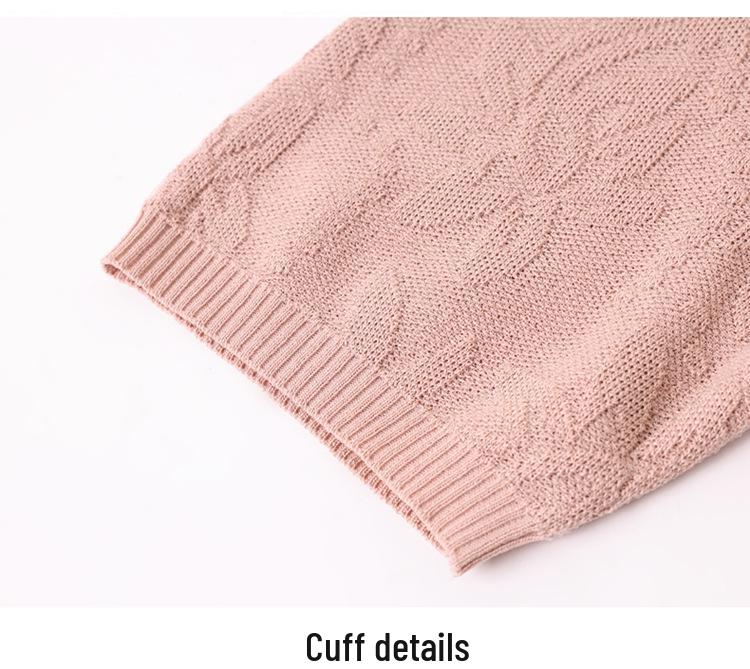 Mom's Summer Ice Silk Lace Knit V-Neck Cardigan - Women's Stylish Age-Reducing Short-Sleeve Top