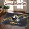 Custom Rug Pittsburgh Steelers Pattern Print Name Text Soft Non‑Slip Floor Carpet for Home Indoor Decoration
