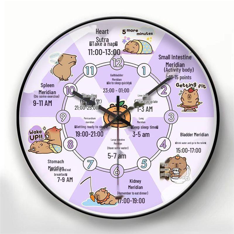 

Настенные часы Capybara Meridian Health для спальни, кабинета или гостиной 8-inch Silent