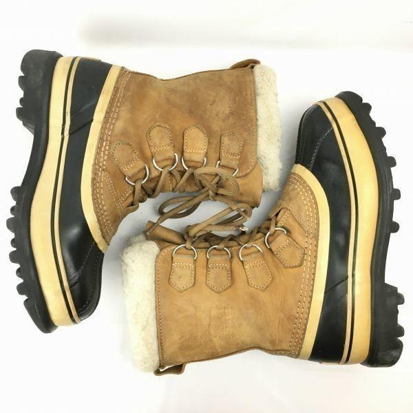 SOREL Caribou Premium Snow Boots Lined Brown size 23.5(USED)