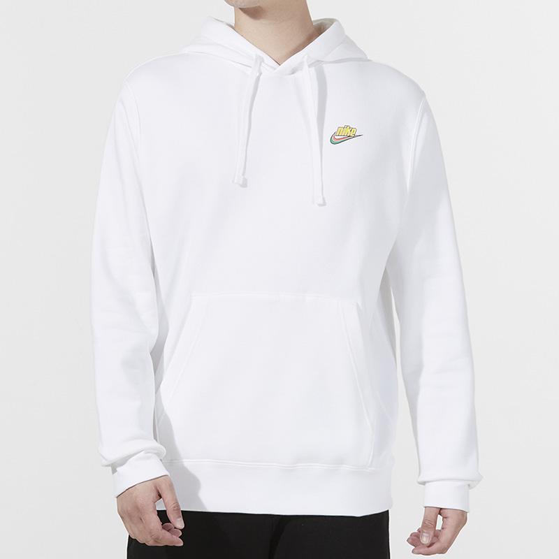 Nike Sportswear Keep It Clean Fleece-Lined Pullover Hoodie Men Tops White DM2200-100