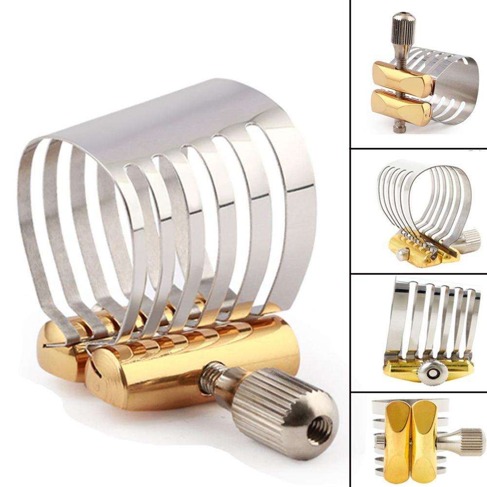 Stainless Steel Saxophone Ligature Silver+Golden Mouthpiece Ligature For Alto Saxophone