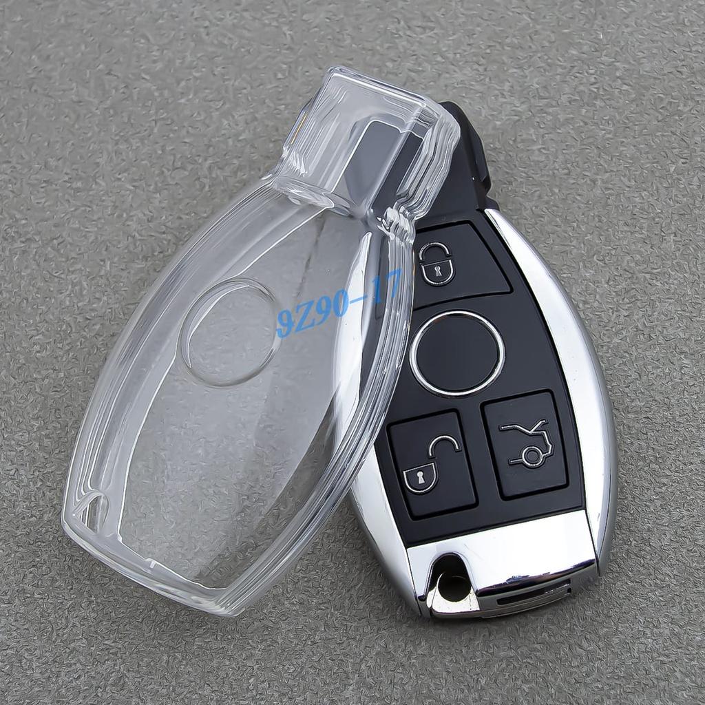 Fully Transparent Car Key Cover Shell For Mercedes Benz W176 W246 W204 W205 W212 W221 W166 X253 C253 W463 C117 C218 X156