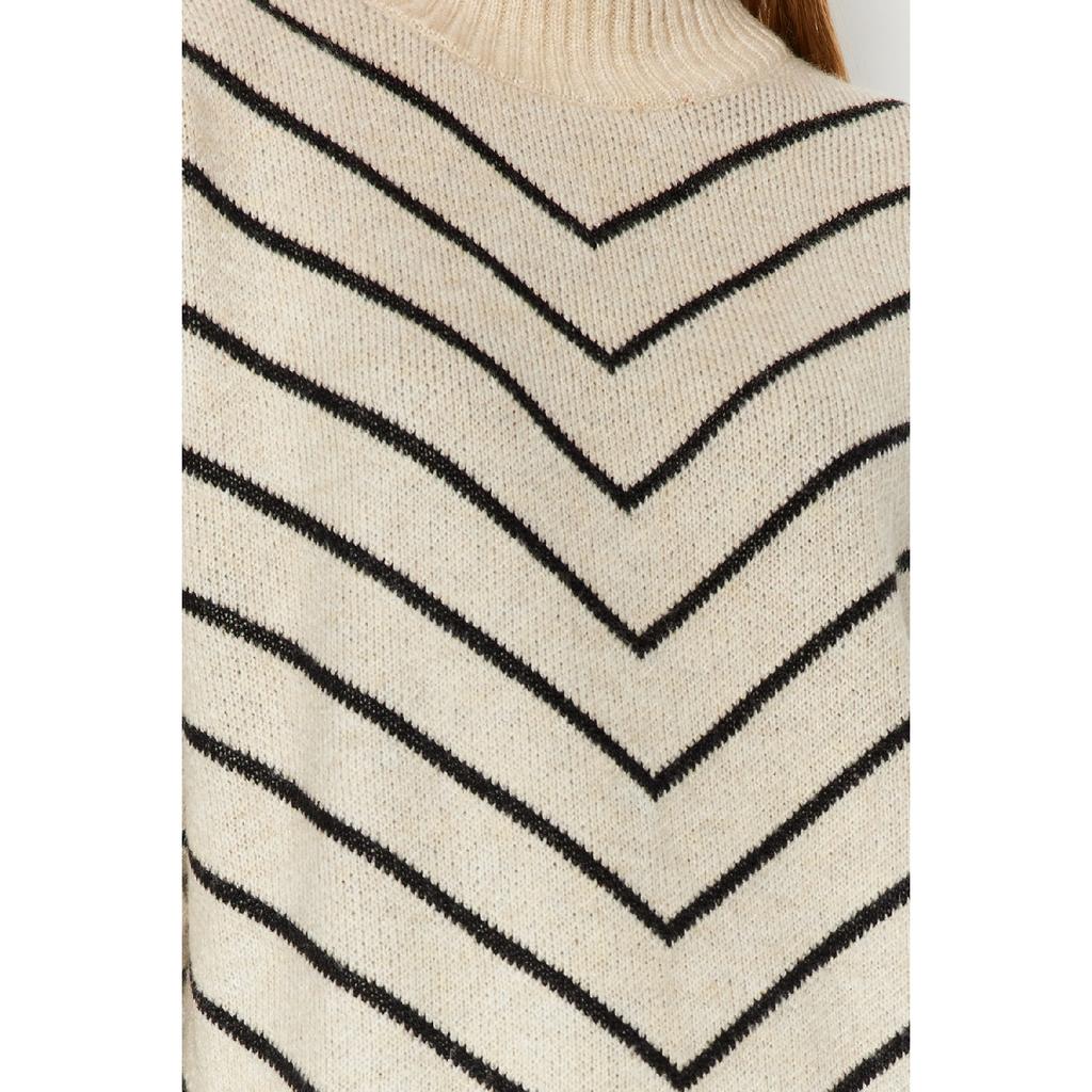 Stein Gestreifter Rollkragen Strickwaren Pullover Tctaw24ak00101