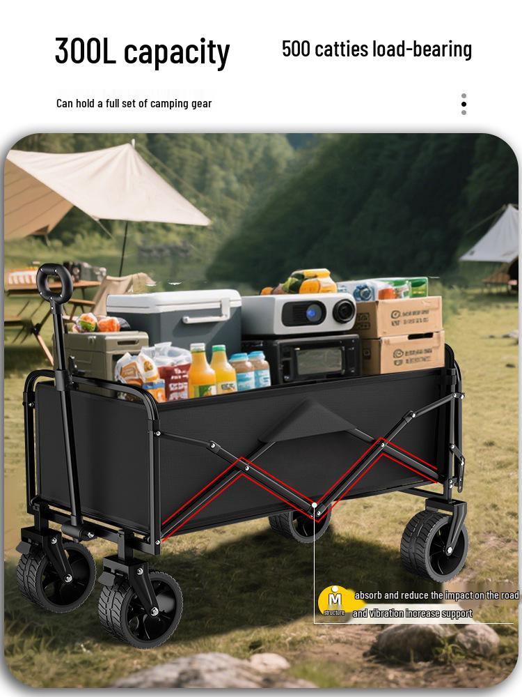 Foldable RV Camping Trolley and Night Market Cart