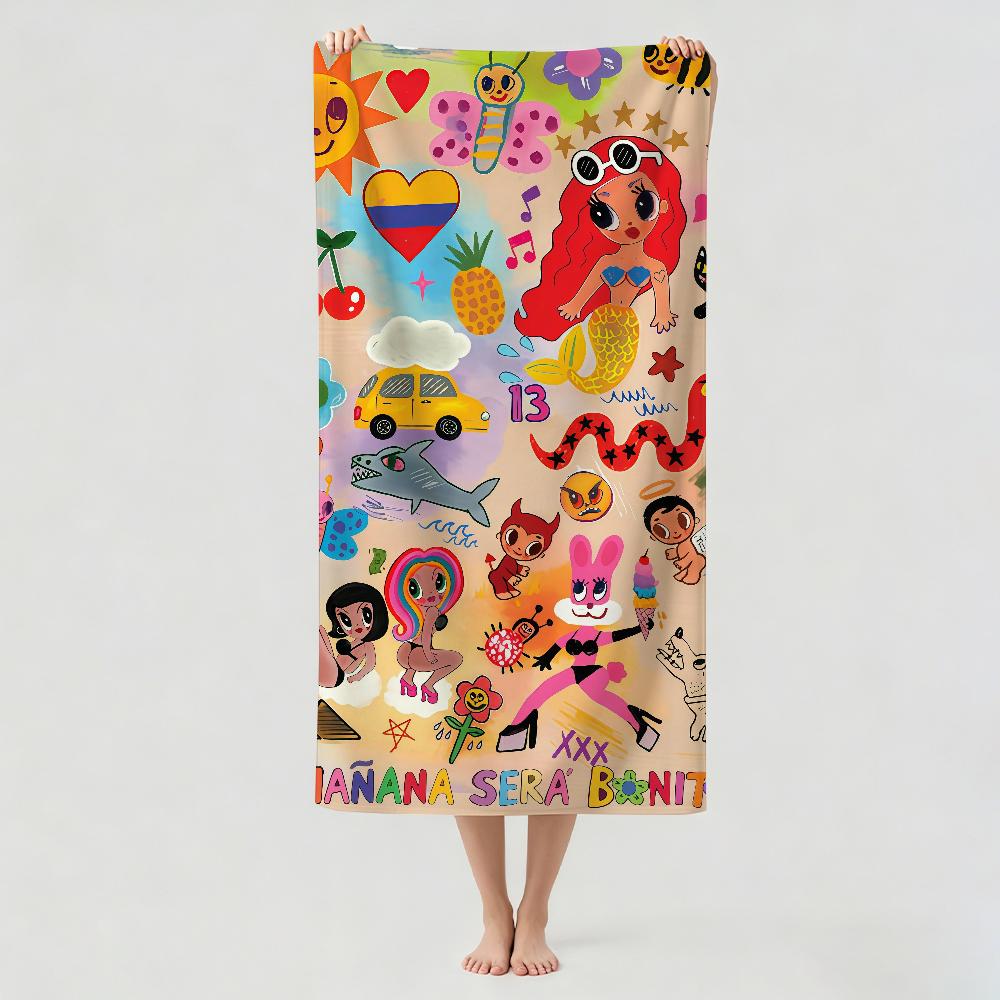 Colombian Singer K-Karol G Towel Drying Bath Towel Applicable To Light Swimming Camping Yoga Beach Out