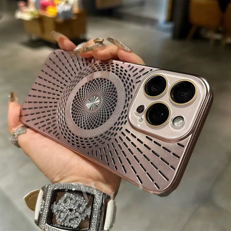 IPhone 16 Ice Sensing Heat Dissipation and Breathable Magnetic Sucking Mobile Phone Case Apple 15 with Lens Film Anti Fall Protection Case 14