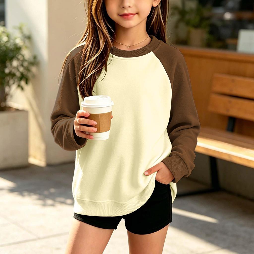 Youth Boys Girls Long Sleeve Raglan T-Shirt Color Wine Red Base Layer Tee for Big Kids Size 110