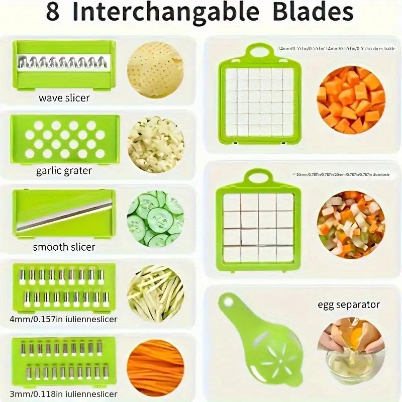 16-in-1 Multifunctional Vegetable Chopper Manual Food Slicer Dicer with Container Vegetable Cutter for Onion, Carrot, Garlic Kitchen Gadgets