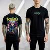 Rudo Anime T-Shirt Men Black Graphic Tee Cyberpunk Manga Streetwear Gift