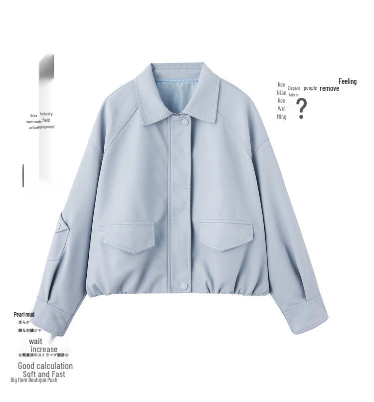 Women's Versatile Genuine Leather Jacket - Short Petite Fashion Lambskin Coat for Spring and Autumn 2025