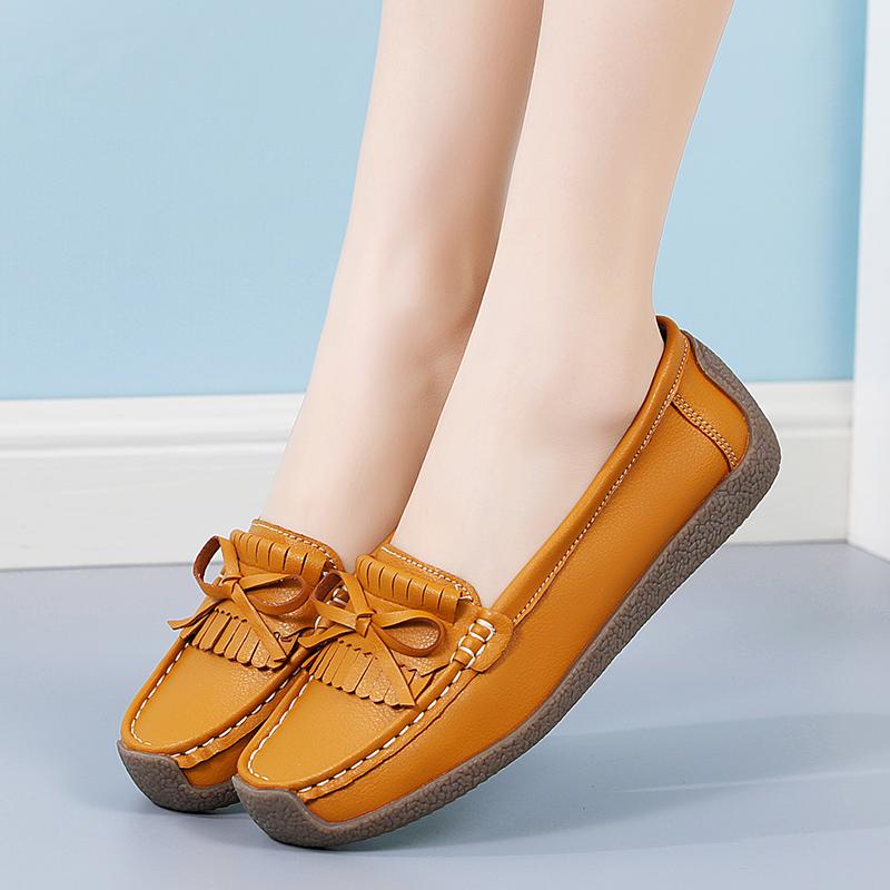 

Женские мокасины для вождения, удобные туфли на плоской подошве, повседневные туфли без застежек, желтые, большого размера, для ходьбы, большие размеры 44 жёлтый