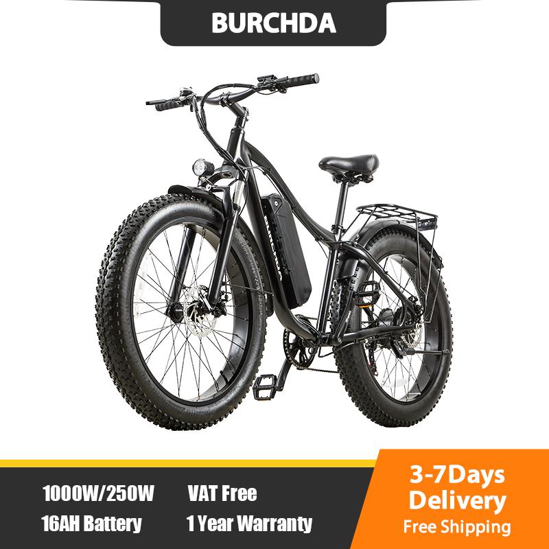 Cheap BURCHDA RX02 Electric Bike,26Inch 1000W Fat Tires Mountain Ebike ...