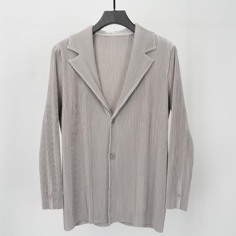 

Miyake 2024 Мужской Повседневный Свободный Блейзер: Рубашка с длинным рукавом и отложным воротником Extra Large серый