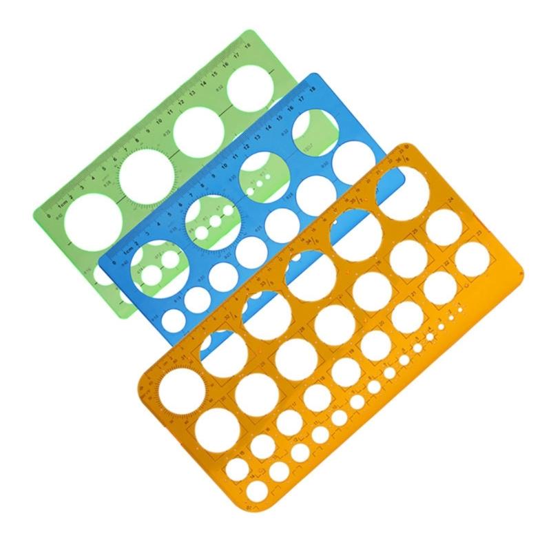 Circles Templates Measuring Circles Ruler Circles Stencil Geometry Ruler Office School Supplies for Building Drawing