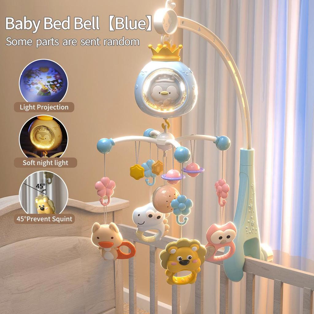Rotating Baby Stroller Rattle: Musical Bedside Hanging Toy for Newborns